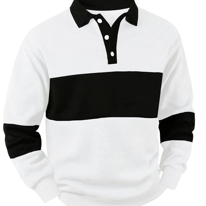 Easton | Colour-Block Long Sleeve Polo Shirt