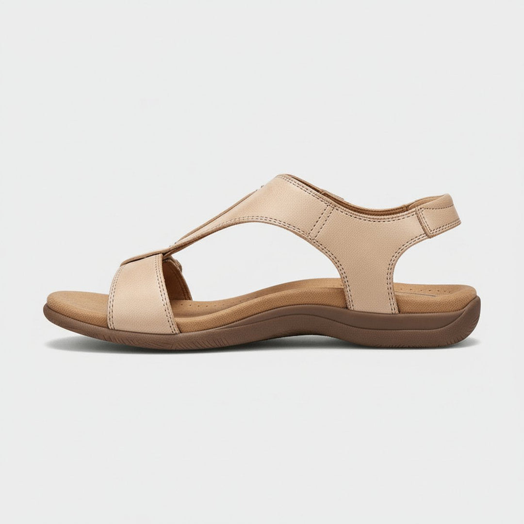 Liora | Comfortable T-Strap Velcro Open-Toe Orthopedic Sandals