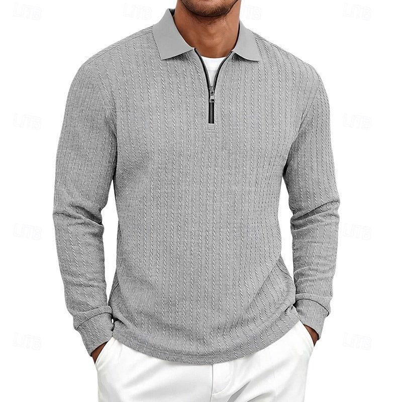 Carson | Textured Quarter-Zip Polo Shirt
