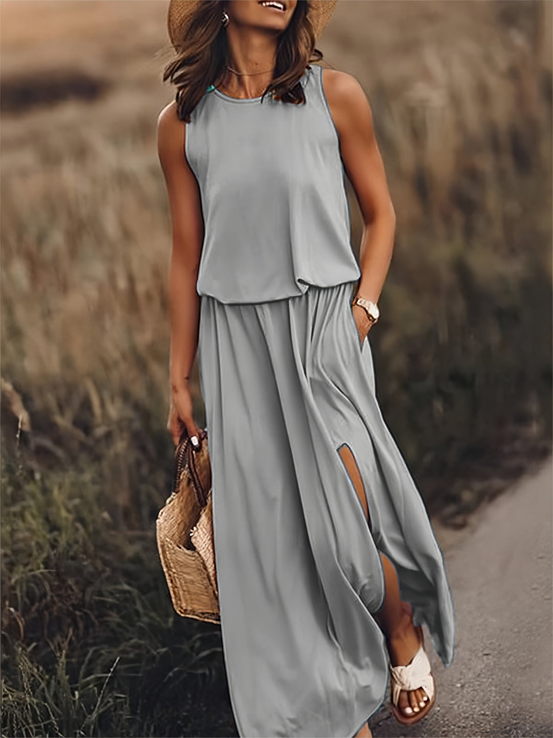 ROSALIA – SLEEVELESS FLOOR LENGTH DRESS