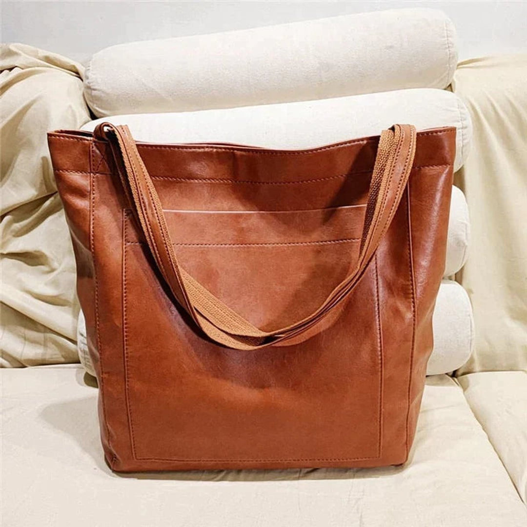 Mila | Spacious Classic Design Leather Tote Bag