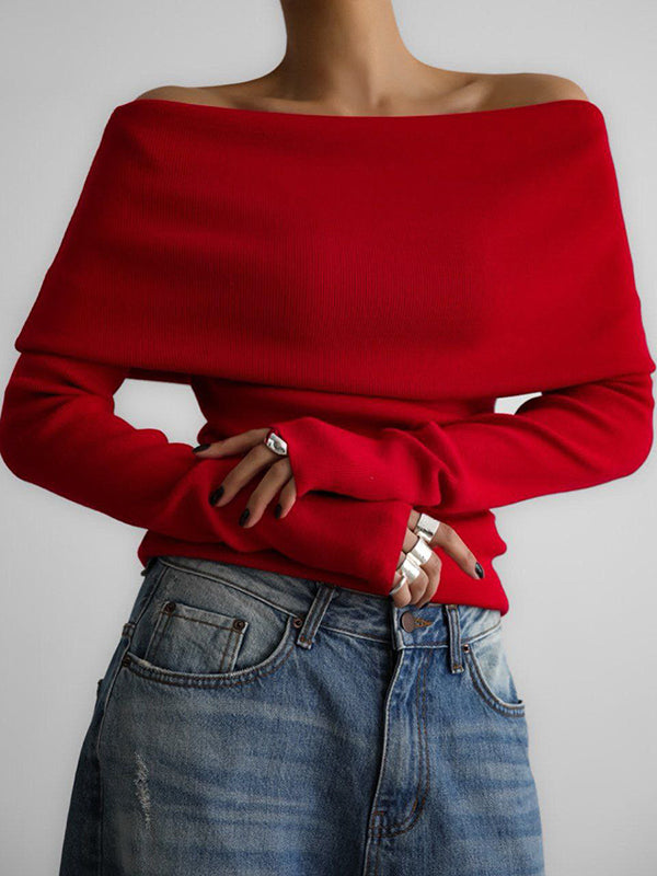 Erica - Off-Shoulder Elegance Sweater