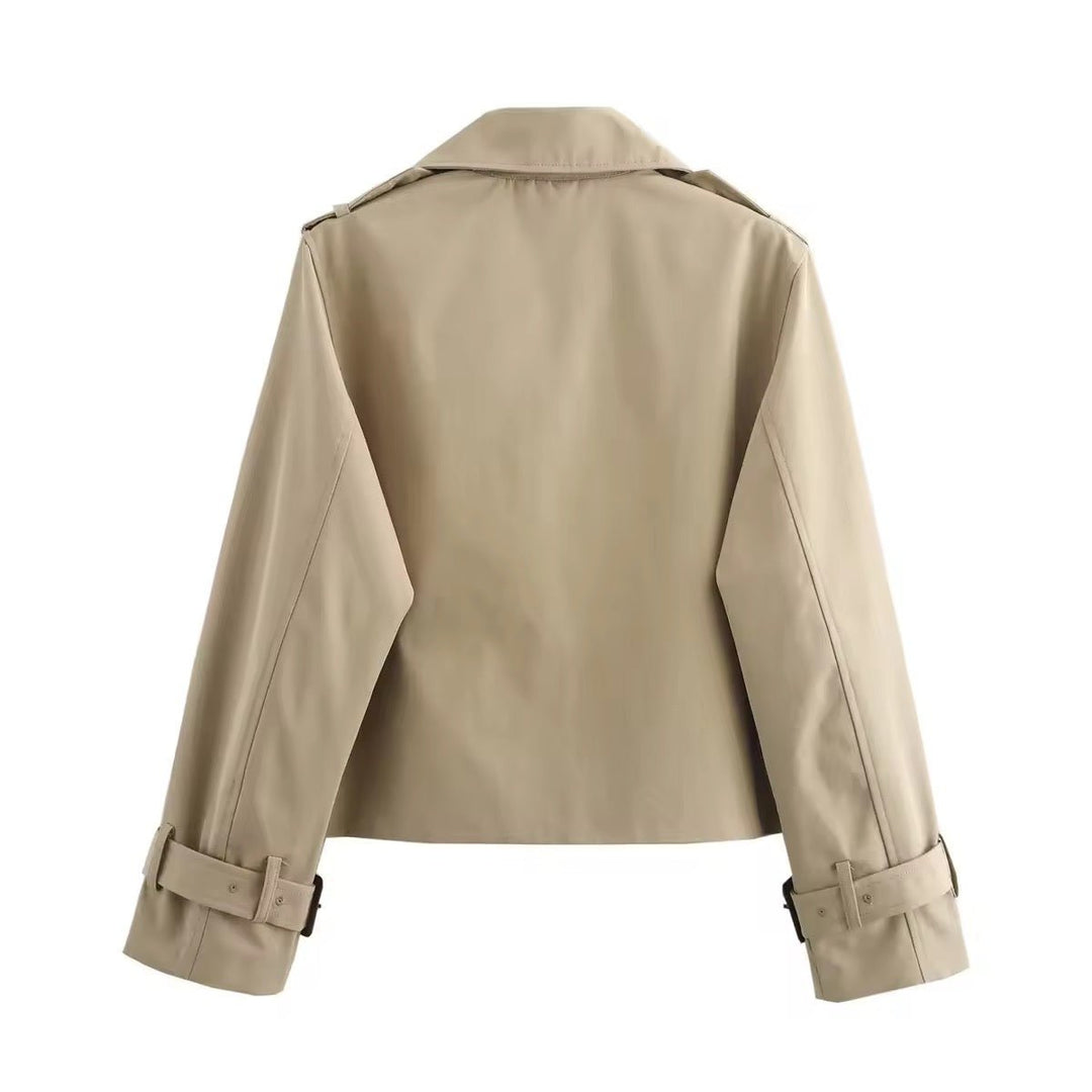 Lavinia | Women's Cropped Double-Breasted Trench Coat