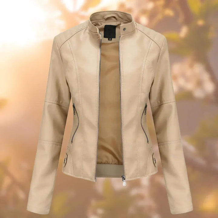 Mariana | Slim-Fit Zip-Up Faux Leather Biker Jacket for Women