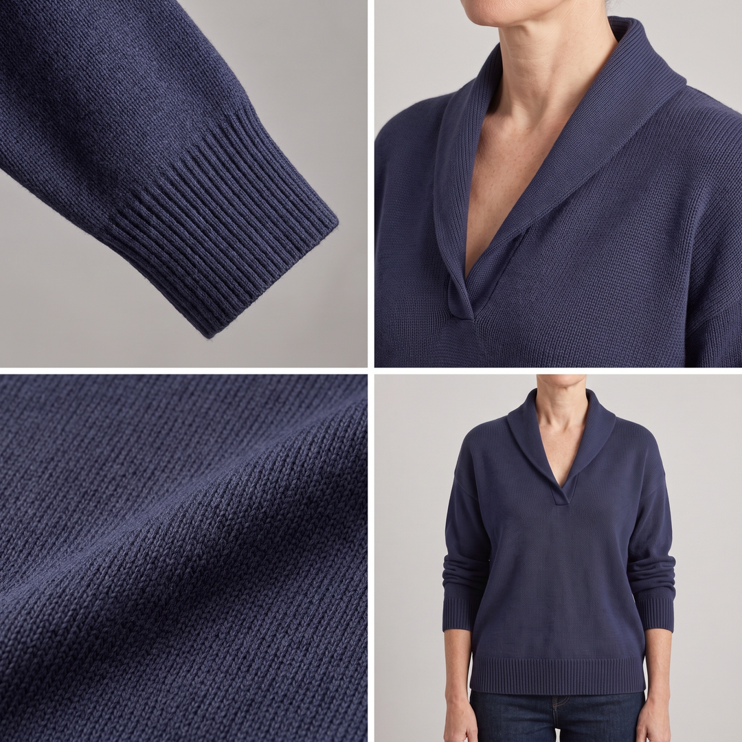 Emilia | Elegant Casual Style V-Neck Knit Sweater