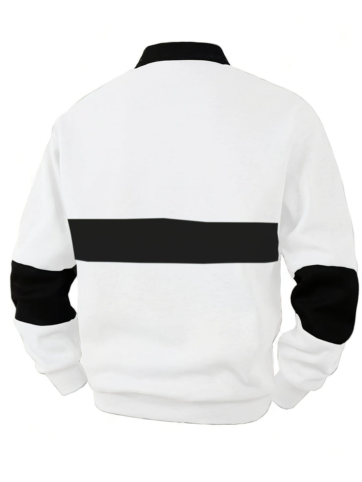 Easton | Colour-Block Long Sleeve Polo Shirt
