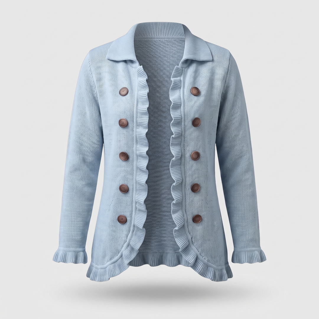 Maria | Comfortable Ruffle Detail Knit Cardigan