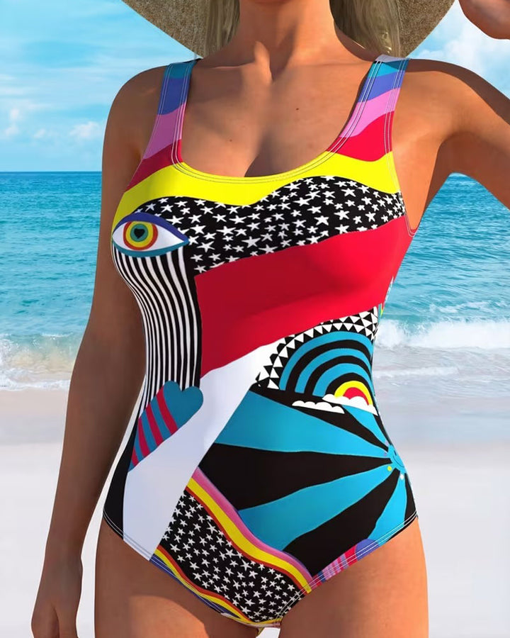 One-piece Swimsuit Star Print