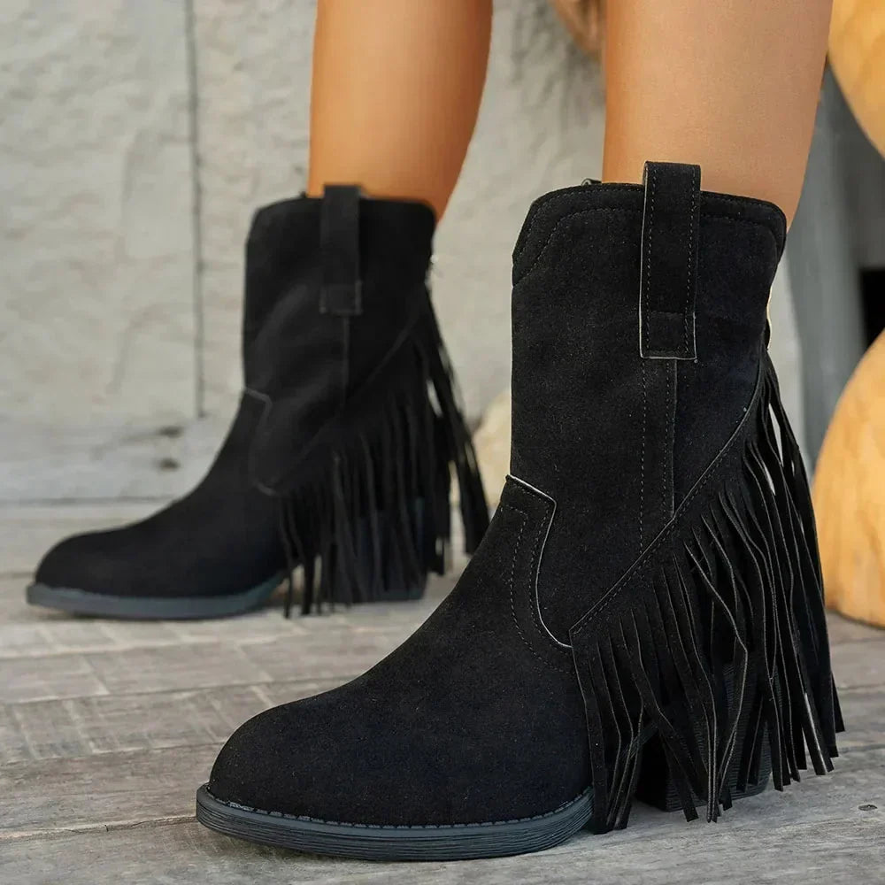 Gabriela | Stylish And Comfortable Fringe Cowboy Boots