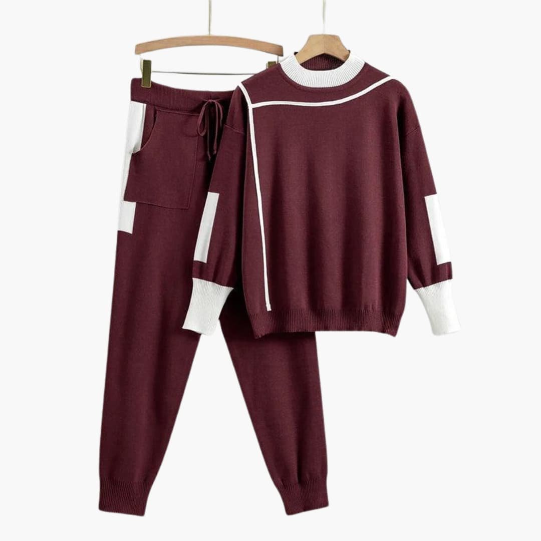 Stella | Modern Contrast Trim Knit Set