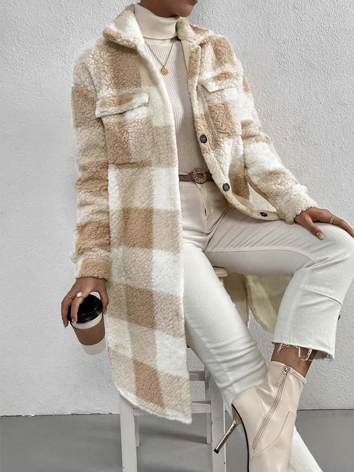 Donna | Women's Oversized Longline Plaid Coat