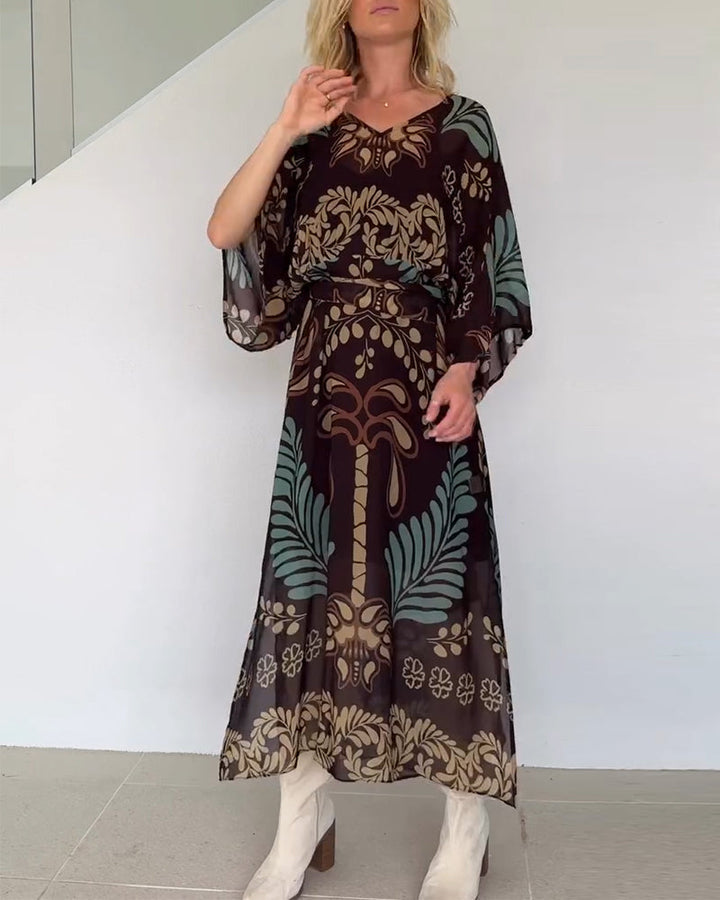 Dress Bohemian V-neck Loose