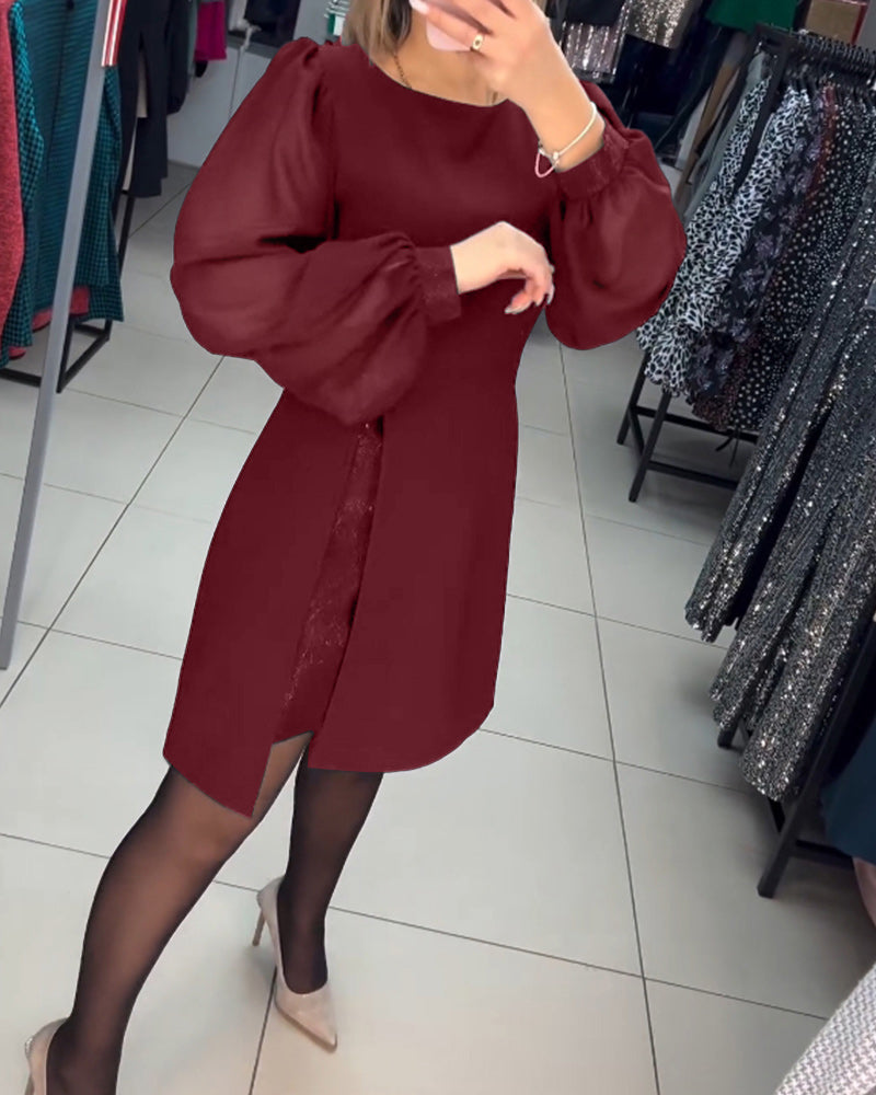 Elegant Solid Color Dress