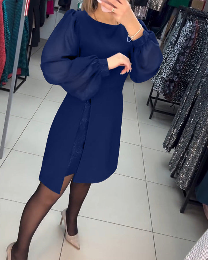 Elegant Solid Color Dress