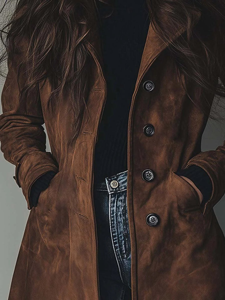 Estelle | Women's Longline Double-Breasted Tailored Trench Coat