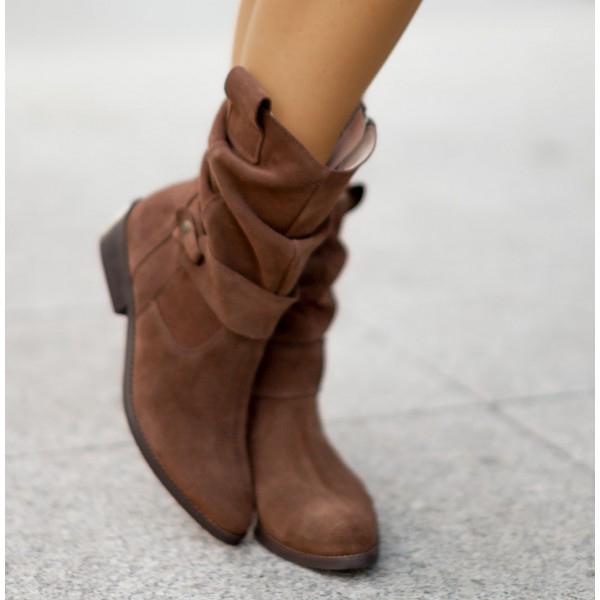 Rosalie | Relaxed-Fit Slouch Ankle Boots with Low Block Heel