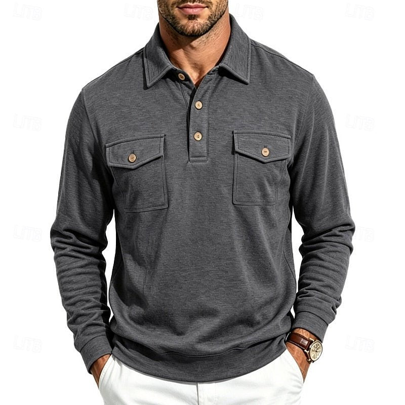 Stetson | Refined Long-Sleeve Pocket Polo Shirt