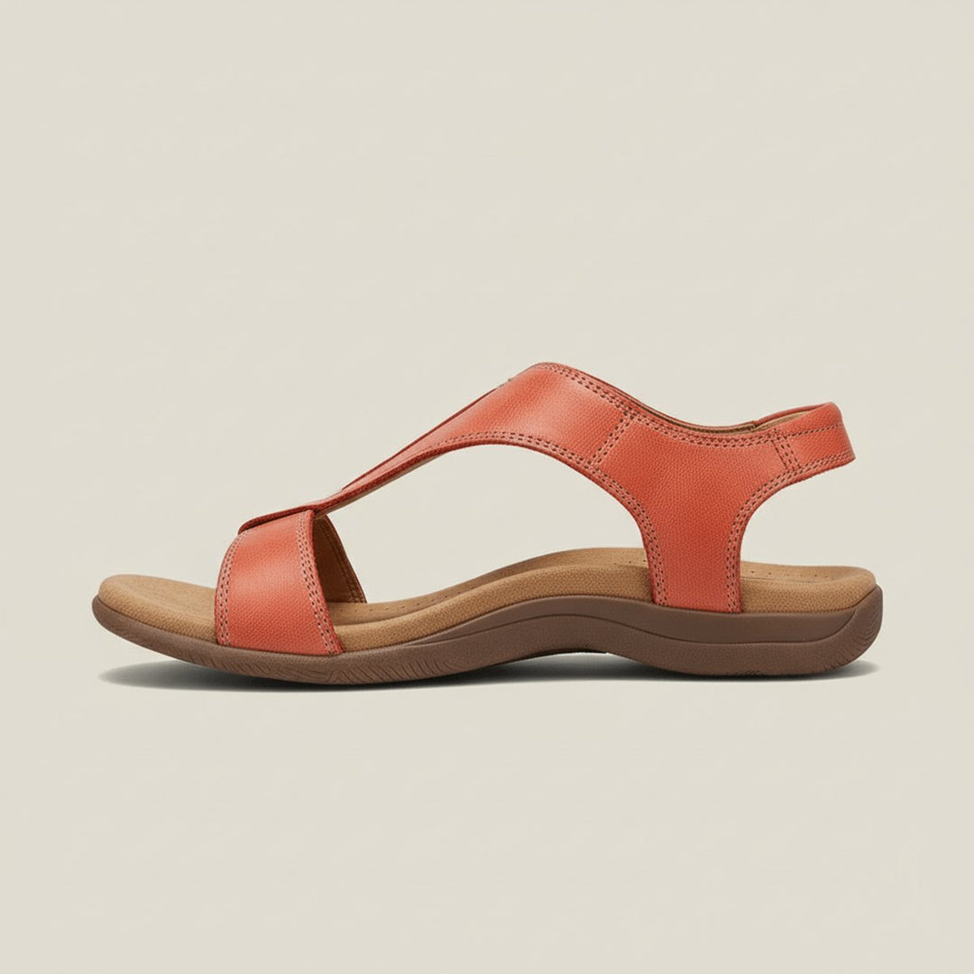 Liora | Comfortable T-Strap Velcro Open-Toe Orthopedic Sandals