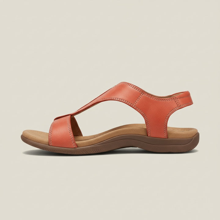 Liora | Comfortable T-Strap Velcro Open-Toe Orthopedic Sandals