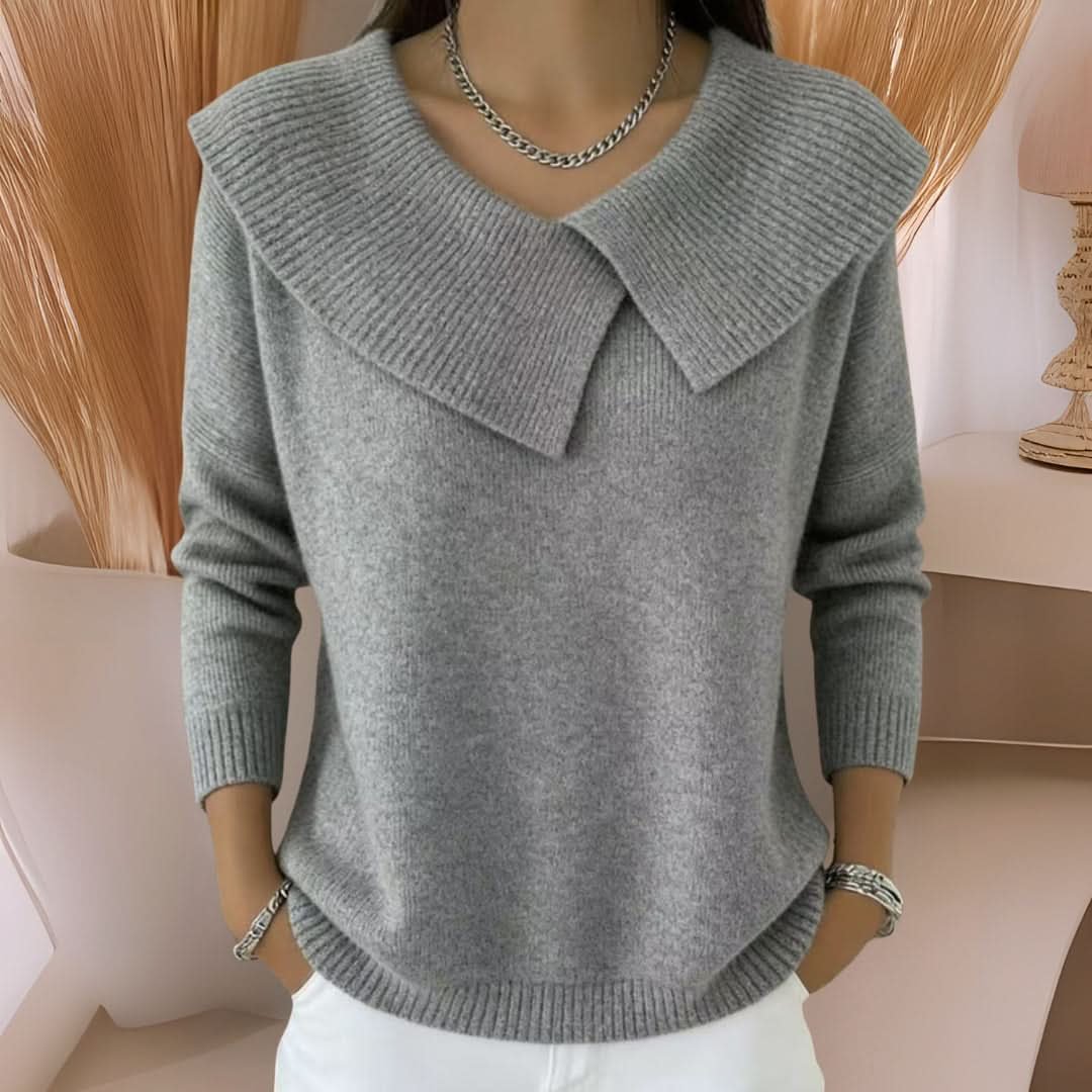 Mila | Soft Knit Sweater with Elegant Collar Detail