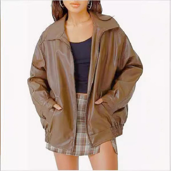 Delaney | Effortless And Cool Oversized Leather Jacket