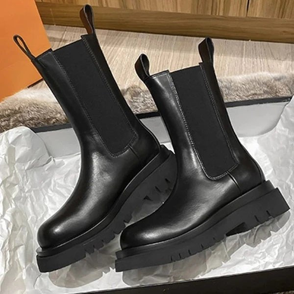 Genesis | Stylish Casual Fit Mid-Calf Leather Boots