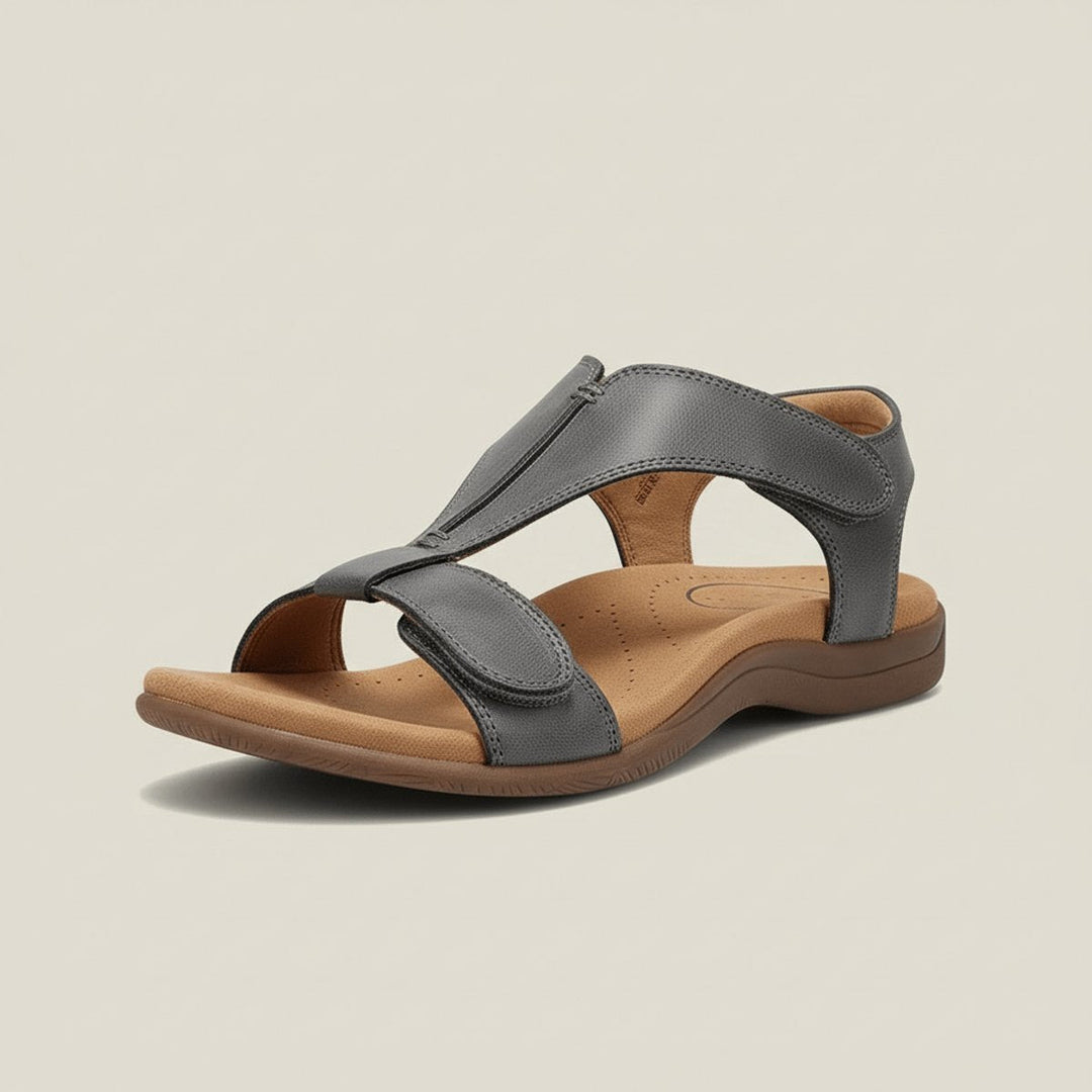 Liora | Comfortable T-Strap Velcro Open-Toe Orthopedic Sandals