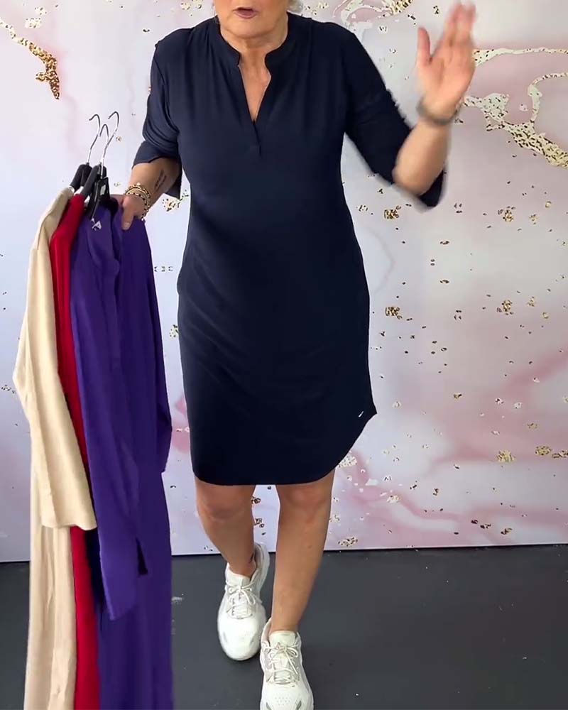 Lottie – Midi Dress with V-Neck
