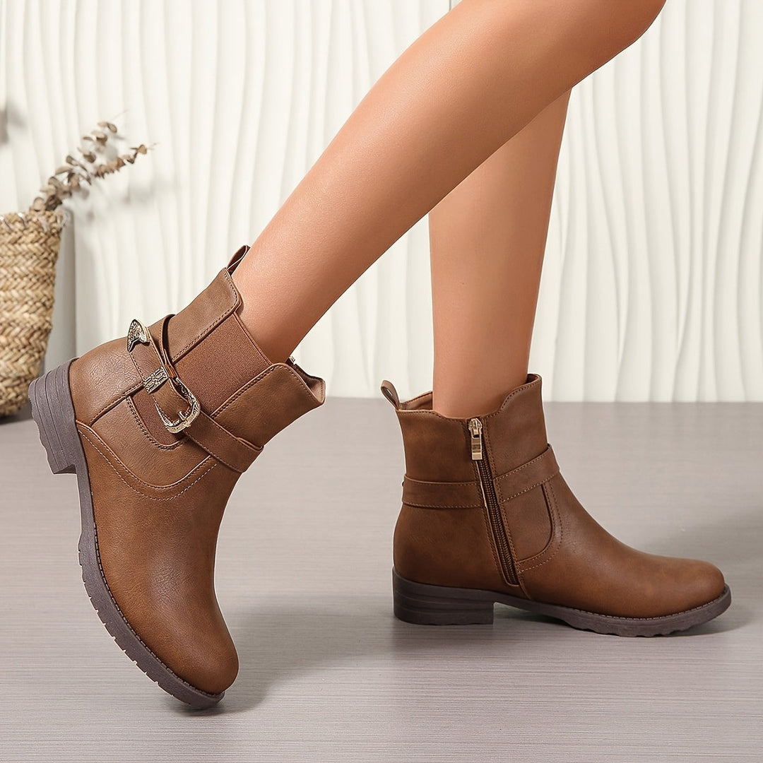 Stella | Timeless And Chic Western Buckle Ankle Boots