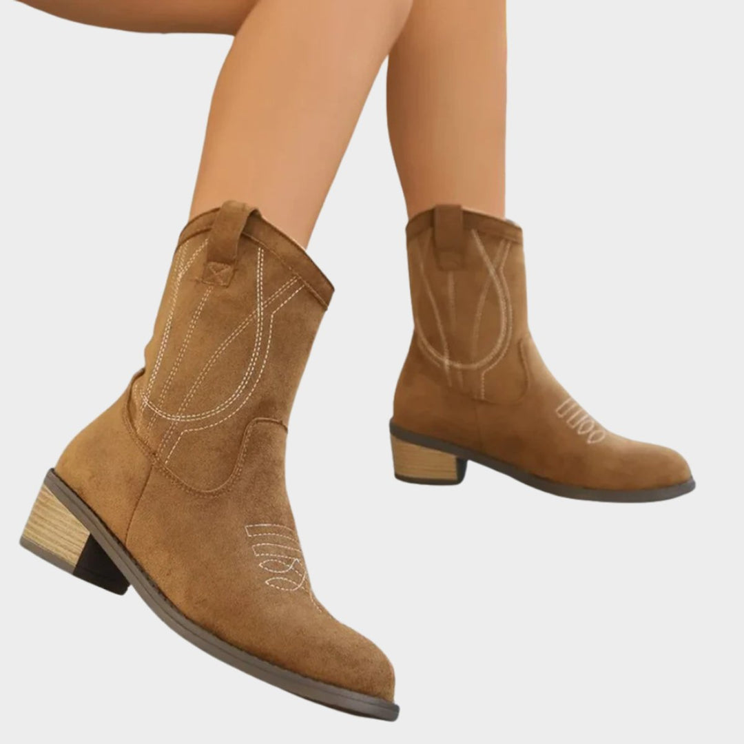 Sienna | Elegant Design Western Ankle Boots