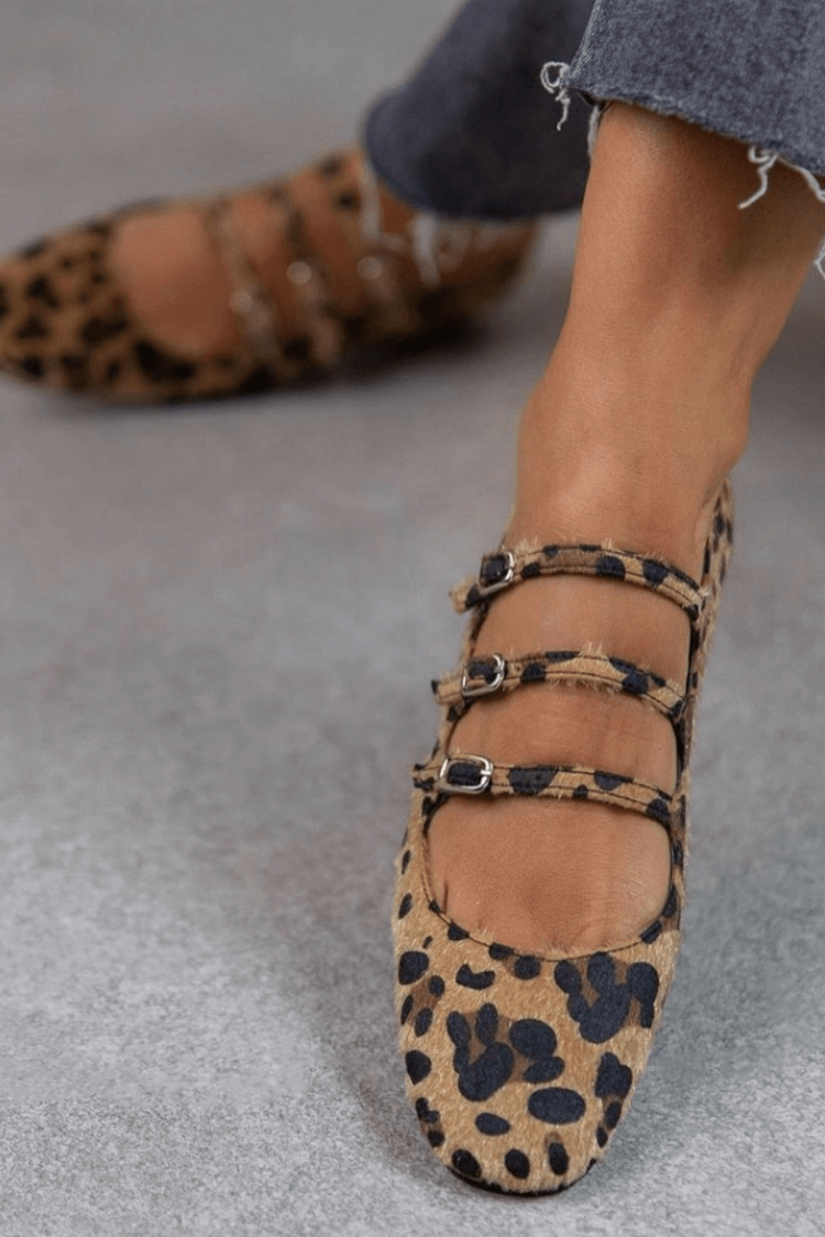 Bailey | Premium Leopard Triple Buckle Loafers
