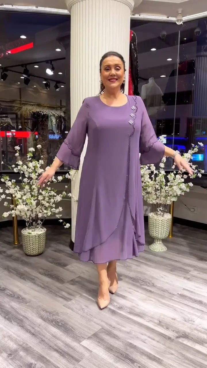 SAMARA – WOMEN'S CHIFFON SOLID COLOR LOOSE DRESS