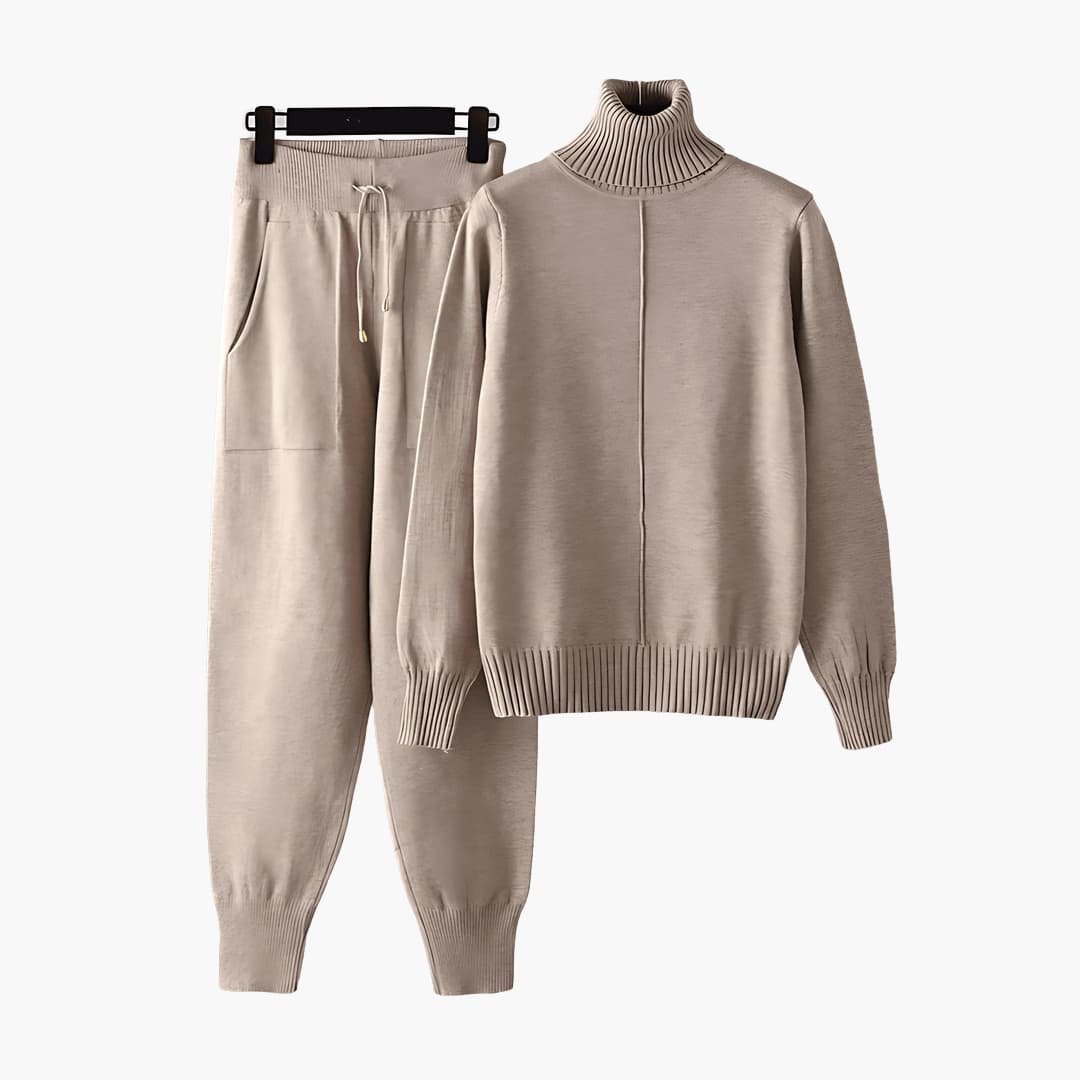 Lainey | Elegant Ribbed Turtleneck Lounge Set