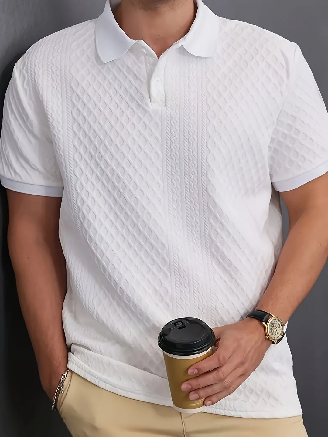 Nathalio | Elegant Style Refined Textured Polo Shirt