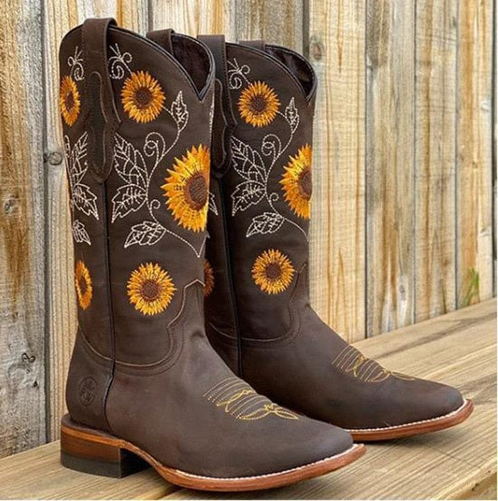 Alessia | Stylish And Comfortable Sunflower Cowboy Boots