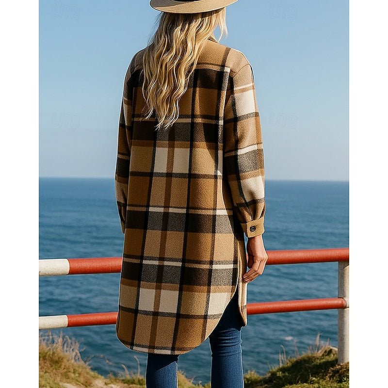 Sophie | Effortless Style Longline Checked Trenchcoat