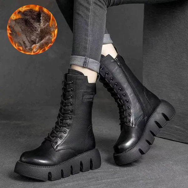 Melody | Women's Platform Leather Ankle Boots