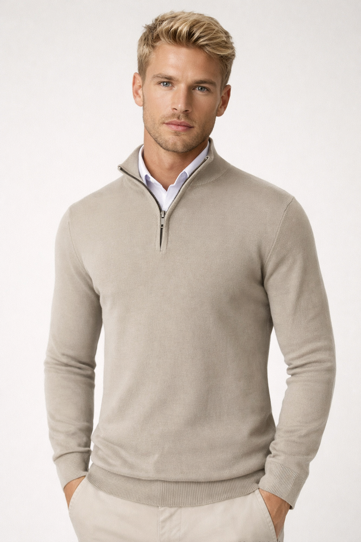 Rowan | Modern Half Zip High Neck Sweater