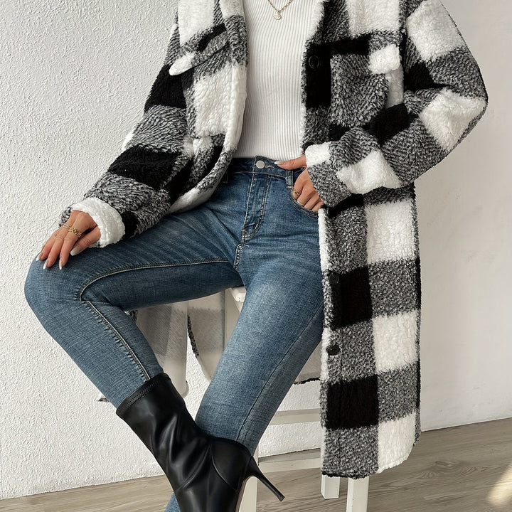 Donna | Women's Oversized Longline Plaid Coat