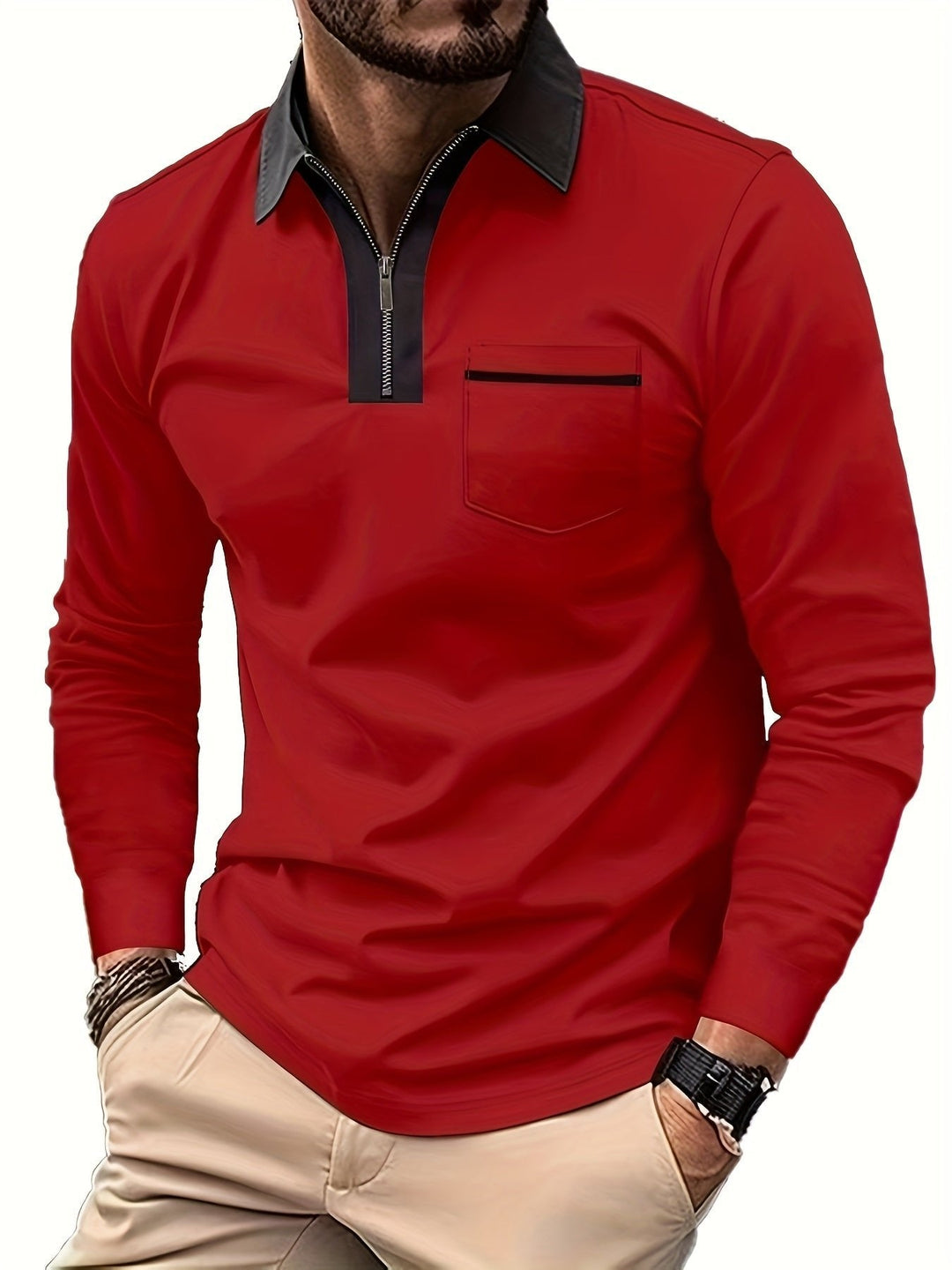 Daniel | Refined Long-Sleeve Zip-Collar Polo Shirt