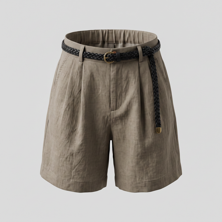 Katalina | High-Waisted A-Line Style Linen Shorts