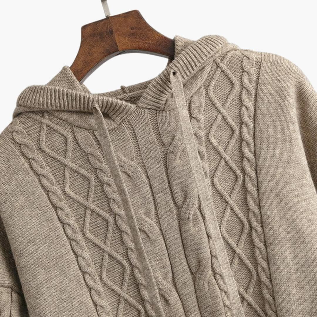 Natalie | Oversized Knit Hoodie & Wide-Leg Set