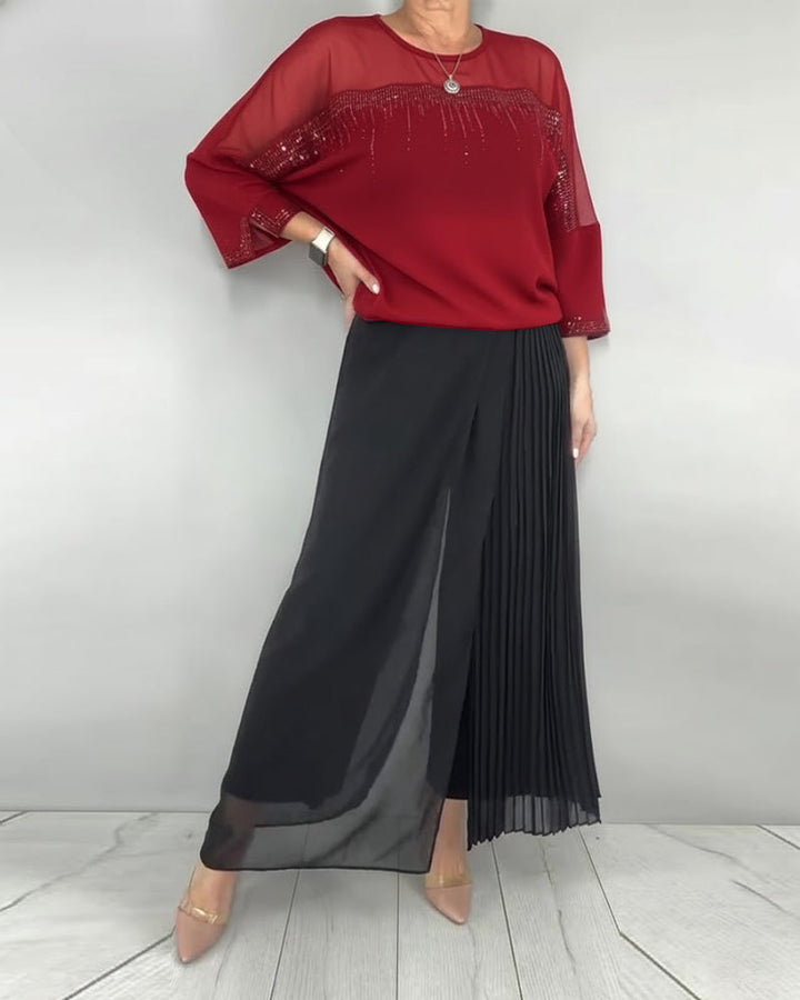 Mesh Split Loose Blouse