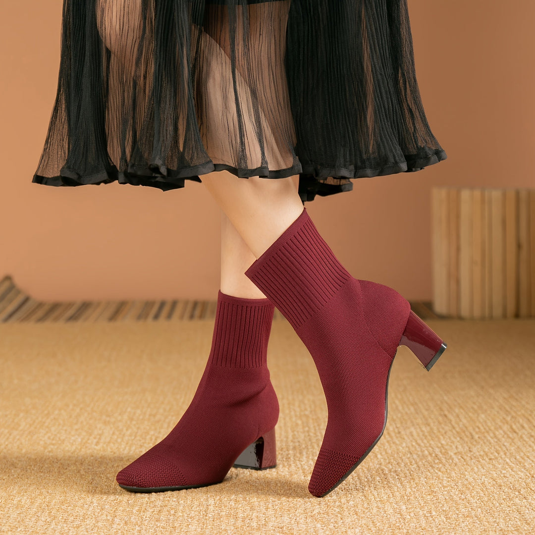 Emery | Modern And Sleek Knit Ankle Boots