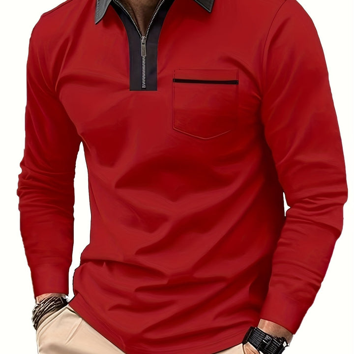 Daniel | Refined Long-Sleeve Zip-Collar Polo Shirt
