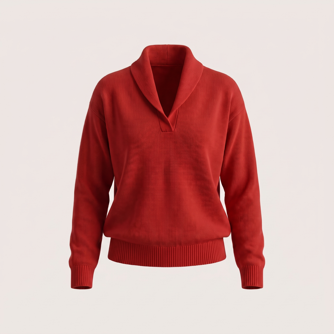 Emilia | Elegant Casual Style V-Neck Knit Sweater