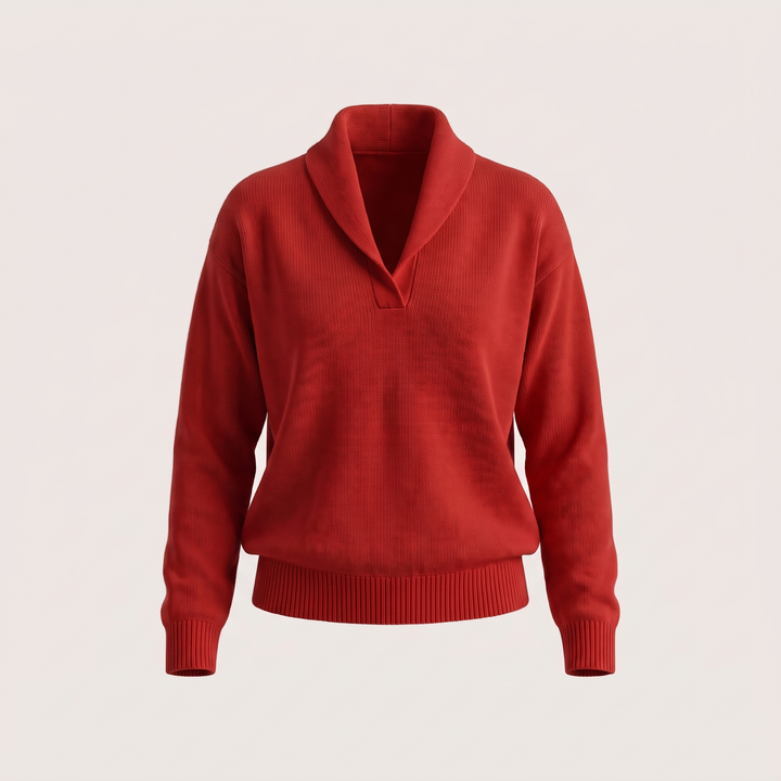 Emilia | Elegant Casual Style V-Neck Knit Sweater