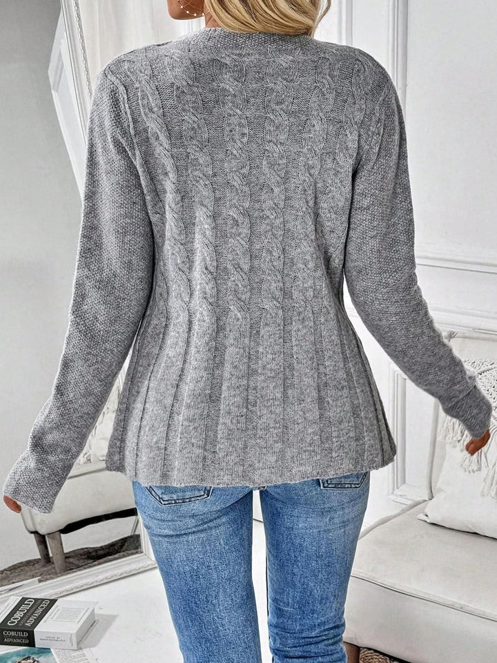 Elysia | Soft Cable Style Knit Cardigan