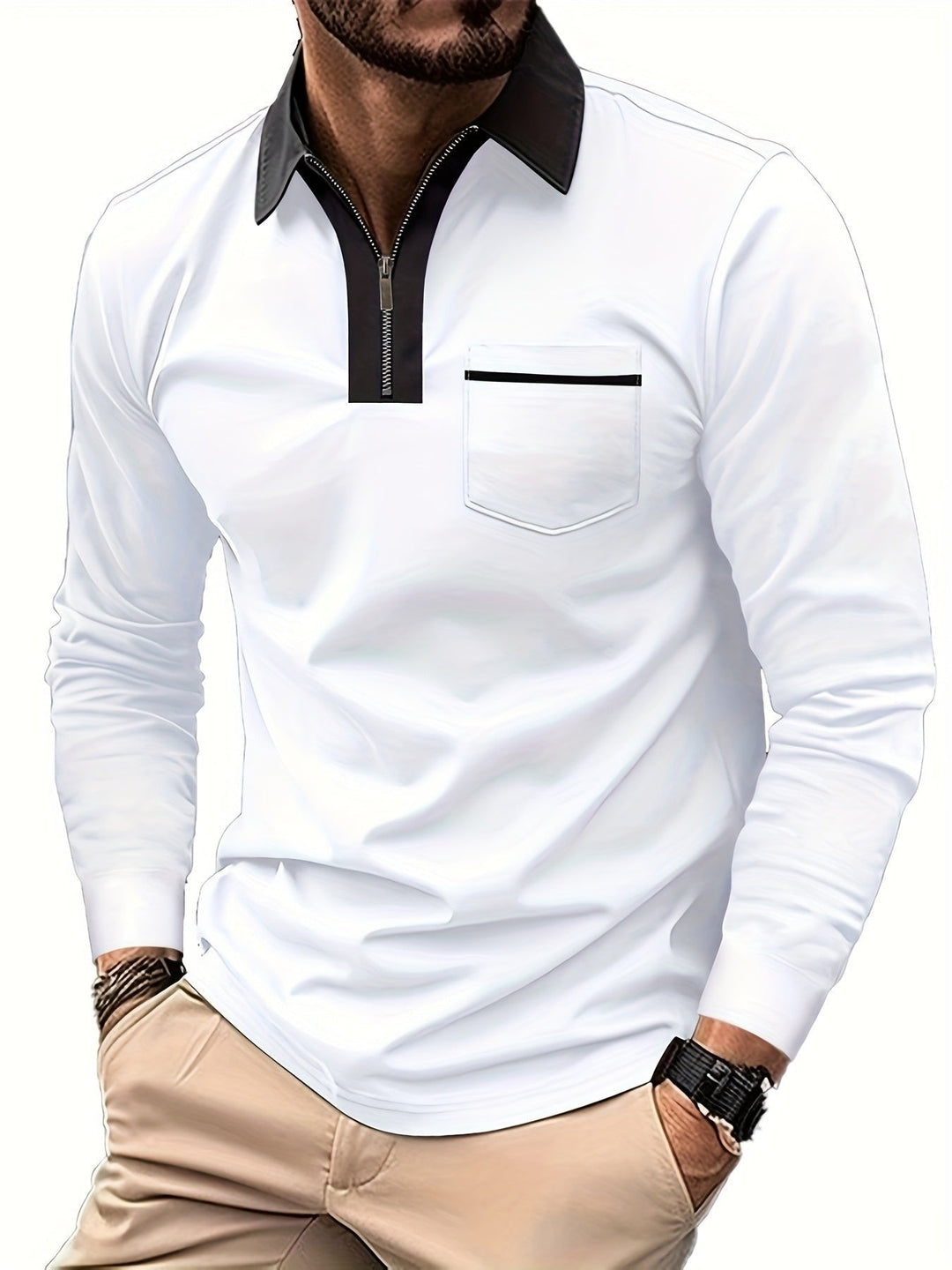 Daniel | Refined Long-Sleeve Zip-Collar Polo Shirt