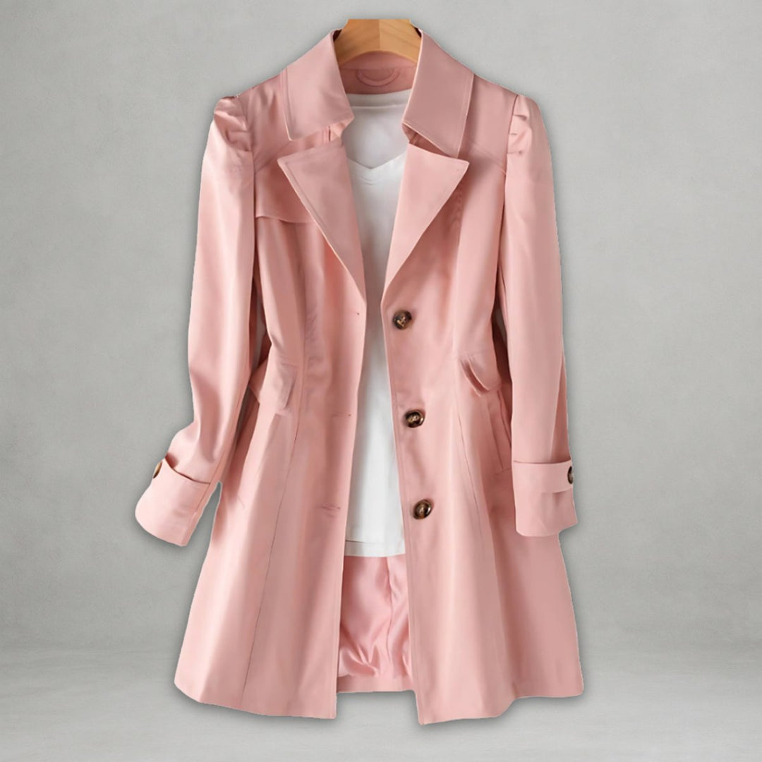 Seren | Women's Elegant Single-Breasted Cotton-Nylon Trench Coat